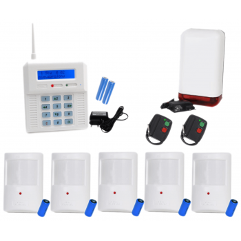 ZESTAW BEZPRZEWODOWY ELMES CB32BN + 5 CZUJEK PTX50 + PILOTY DWB100HT + SYGNALIZATOR WSS